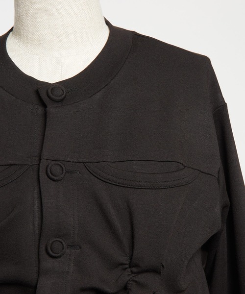 gomme（ゴム）の「ウォームポンチ　ギャザーカーディガン（カーディガン/ボレロ・レディース・ブラック・MEDIUM）」の14枚目の写真
