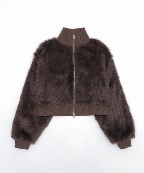 WEGO(ウィゴー)の「WEGO/Wジップ フェイクファーショートブルゾン(ブルゾン・レディース・アイボリー/ブラウン系その他/グレー系その他/ブラック/ダークブラウン・FREE)」の8枚目の写真