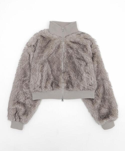 WEGO(ウィゴー)の「WEGO/Wジップ フェイクファーショートブルゾン(ブルゾン・レディース・アイボリー/ブラウン系その他/グレー系その他/ブラック/ダークブラウン・FREE)」の10枚目の写真