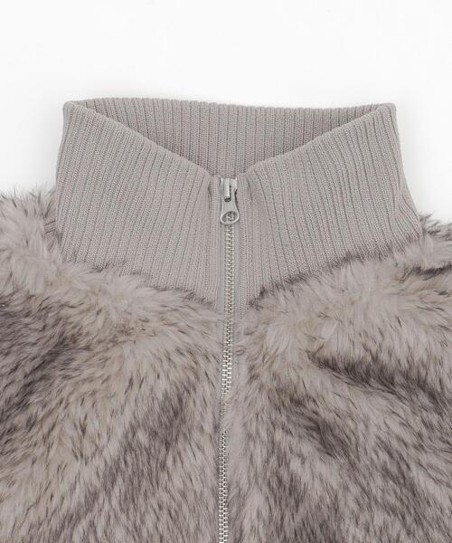 WEGO(ウィゴー)の「WEGO/Wジップ フェイクファーショートブルゾン(ブルゾン・レディース・アイボリー/ブラウン系その他/グレー系その他/ブラック/ダークブラウン・FREE)」の12枚目の写真