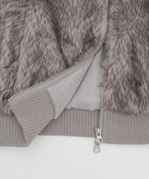 WEGO(ウィゴー)の「WEGO/Wジップ フェイクファーショートブルゾン(ブルゾン・レディース・アイボリー/ブラウン系その他/グレー系その他/ブラック/ダークブラウン・FREE)」の15枚目の写真