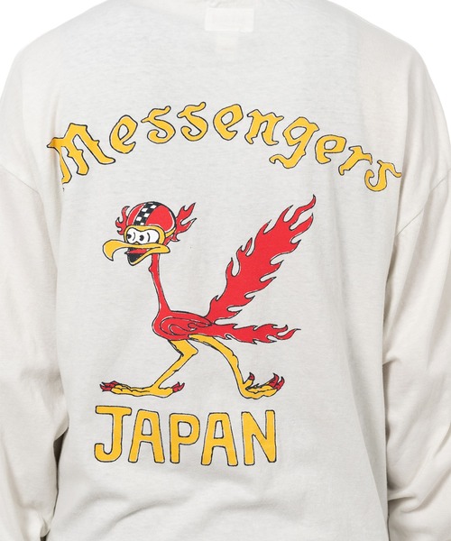 KAMIYA（カミヤ）の「"Messenger Bird" Distressed Pocket L/S T-shirt（Tシャツ/カットソー・メンズ・ホワイト/オレンジ・S/L/M）」の20枚目の写真