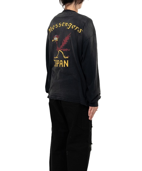 KAMIYA（カミヤ）の「"Messenger Bird" Distressed Pocket L/S T-shirt（Tシャツ/カットソー・メンズ・ホワイト/オレンジ・S/L/M）」の16枚目の写真