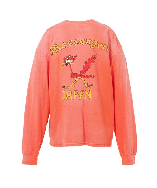 KAMIYA（カミヤ）の「"Messenger Bird" Distressed Pocket L/S T-shirt（Tシャツ/カットソー・メンズ・ホワイト/オレンジ・S/L/M）」の12枚目の写真
