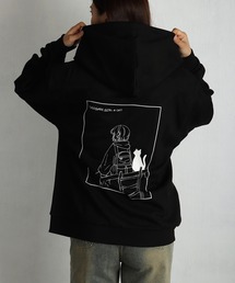 TASOGARE フェイクスエード 猫 フルジップパーカー