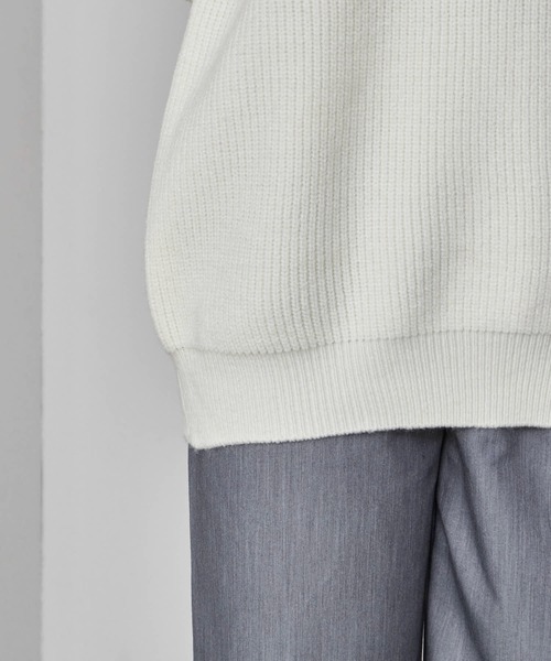 Theater code（シアターコード）の「Half-zip knit/ハーフジップニット（ニット/セーター・レディース・チャコール/ホワイト/ブラック/グレー・M/L）」の16枚目の写真