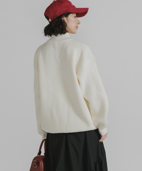 Theater code（シアターコード）の「Half-zip knit/ハーフジップニット（ニット/セーター・レディース・チャコール/ホワイト/ブラック/グレー・M/L）」の21枚目の写真