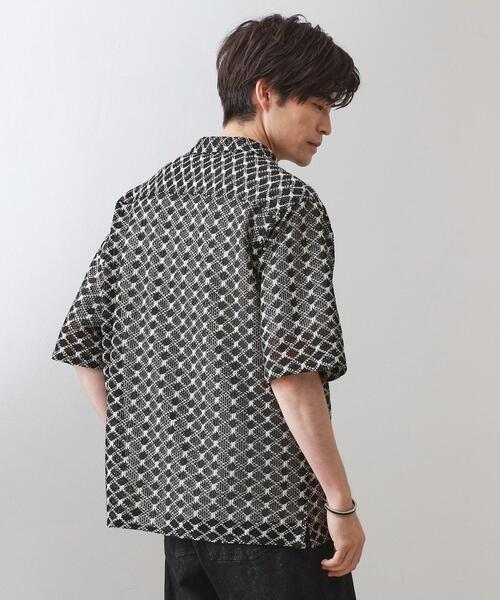 THE SHOP TK (ザ ショップ ティーケー )の「クラフトレース半袖シャツ 【洗濯機OK】(シャツ/ブラウス・メンズ・ブラック/オフホワイト・04/03/02)」の8枚目の写真
