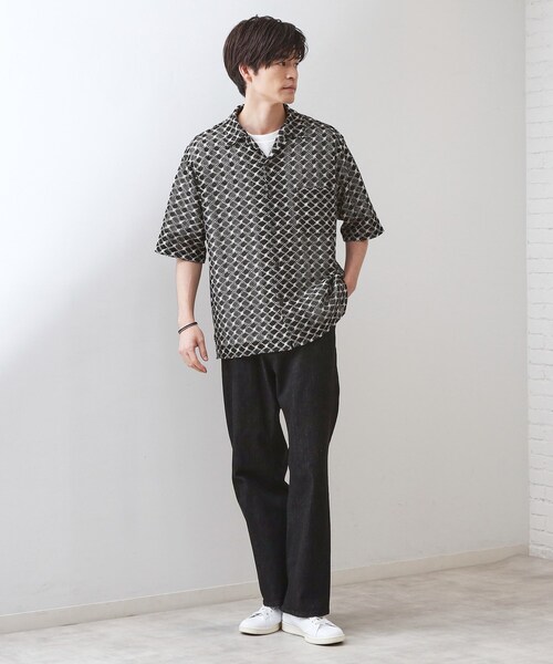 THE SHOP TK (ザ ショップ ティーケー )の「クラフトレース半袖シャツ 【洗濯機OK】(シャツ/ブラウス・メンズ・ブラック/オフホワイト・04/03/02)」の9枚目の写真
