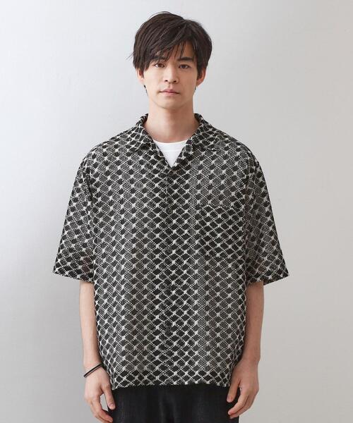 THE SHOP TK (ザ ショップ ティーケー )の「クラフトレース半袖シャツ 【洗濯機OK】(シャツ/ブラウス・メンズ・ブラック/オフホワイト・04/03/02)」の11枚目の写真