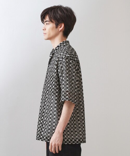 THE SHOP TK (ザ ショップ ティーケー )の「クラフトレース半袖シャツ 【洗濯機OK】(シャツ/ブラウス・メンズ・ブラック/オフホワイト・04/03/02)」の12枚目の写真