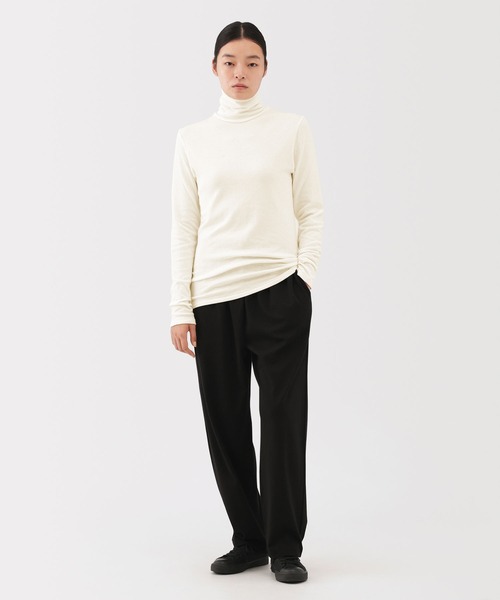 MUJI Labo（ムジラボ）の「〔MUJI Labo〕婦人　コットンカシミヤタートルネックＴシャツ（Tシャツ/カットソー・レディース・グレー系/オフホワイト/ブラック・XL/L/M/S）」の2枚目の写真