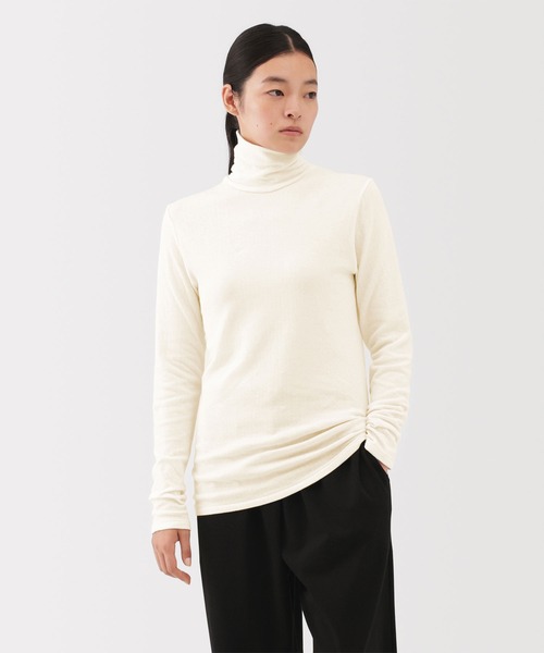 MUJI Labo〕婦人 コットンカシミヤタートルネックＴシャツ（Tシャツ