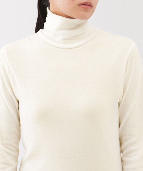 MUJI Labo（ムジラボ）の「〔MUJI Labo〕婦人　コットンカシミヤタートルネックＴシャツ（Tシャツ/カットソー・レディース・グレー系/オフホワイト/ブラック・XL/L/M/S）」の7枚目の写真