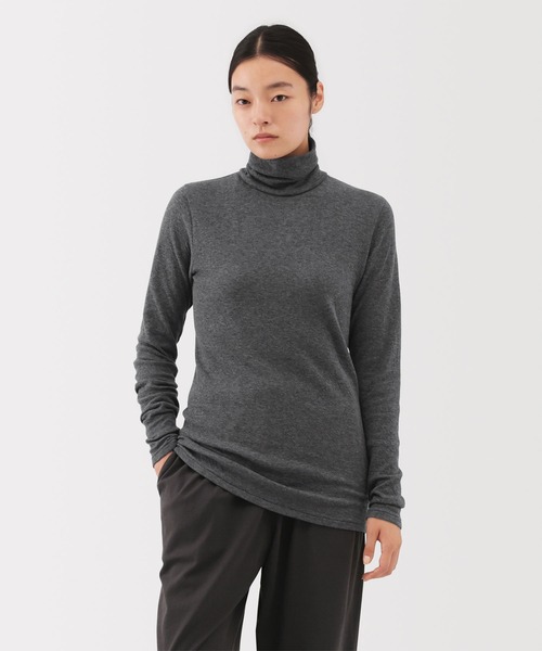 MUJI Labo（ムジラボ）の「〔MUJI Labo〕婦人　コットンカシミヤタートルネックＴシャツ（Tシャツ/カットソー・レディース・グレー系/オフホワイト/ブラック・XL/L/M/S）」の17枚目の写真