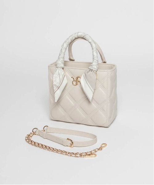 RANDA（ランダ）の「2WAY モノグラムスカーフキルティングハンドバッグ（ハンドバッグ・レディース・アイボリー/グレー/ブラック/ライトグレー・FREE）」の19枚目の写真