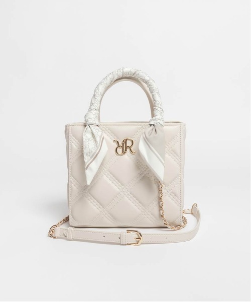 RANDA（ランダ）の「2WAY モノグラムスカーフキルティングハンドバッグ（ハンドバッグ・レディース・アイボリー/グレー/ブラック/ライトグレー・FREE）」の20枚目の写真