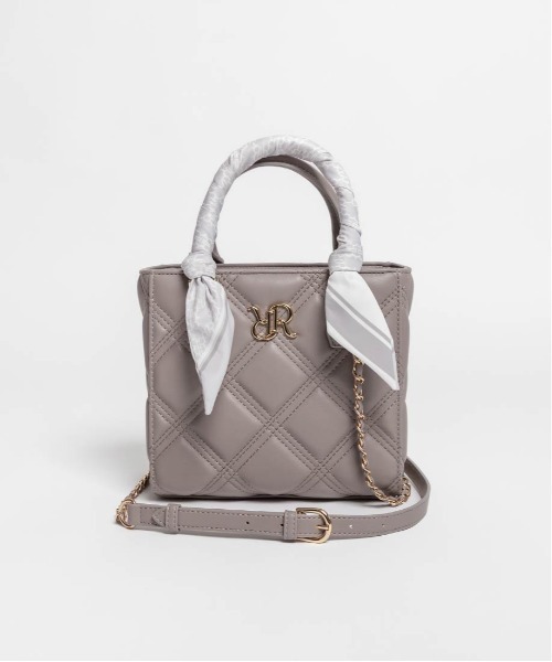 RANDA（ランダ）の「2WAY モノグラムスカーフキルティングハンドバッグ（ハンドバッグ・レディース・アイボリー/グレー/ブラック/ライトグレー・FREE）」の22枚目の写真