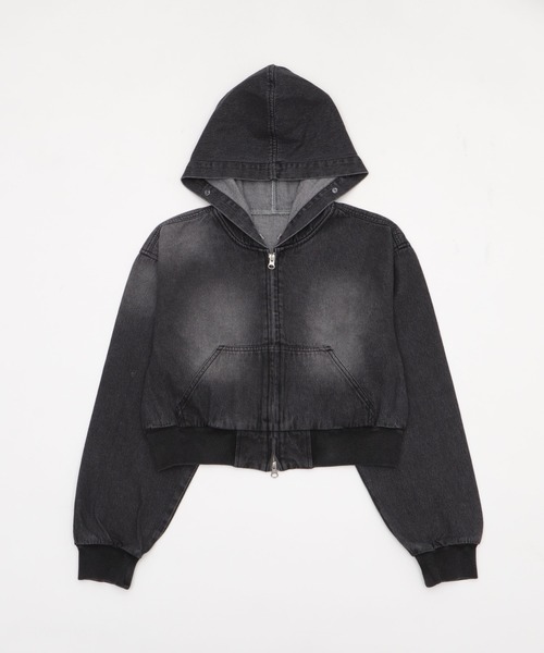 WEGO（ウィゴー）の「WEGO/【25年秋冬新作】ファーフードデニムショートブルゾン（ブルゾン・レディース・ブラック系2/コバルトブルー・FREE）」の22枚目の写真