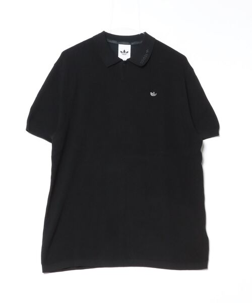 adidas 黒ポロシャツ adidas ポロシャツ オールブラックス エッセンシャルズ ワッフル