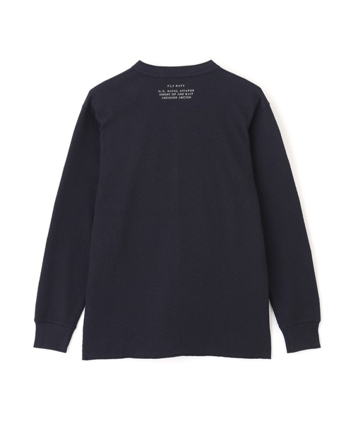 AVIREX(アヴィレックス)の「《直営店限定》HONEYCOMB WAFFLE HENLEY NECK NAVAL T-SHIRT / ハニカムワッフル ヘンリーネック ナバル長袖Tシャツ / AVIREX / アヴィレックス(Tシャツ/カットソー・メンズ・ナチュラル/ネイビー/チャコール・MEDIUM/XX-LARGE/X-LARGE/LARGE)」の17枚目の写真