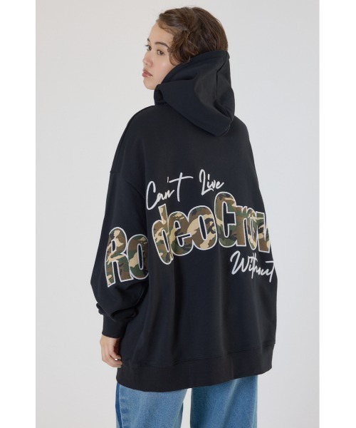 RODEO CROWNS WIDE BOWL(ロデオクラウンズワイドボウル)の「ロゴアップリケルーズパーカー(パーカー・レディース・ブラック/オフホワイト/杢グレー/イエロー・FREE)」の10枚目の写真