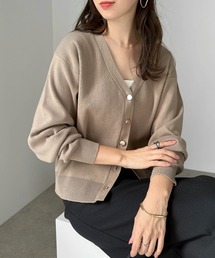 andme（アンドミー）の「金ボタンVネックニットカーディガン（カーディガン/ボレロ）」