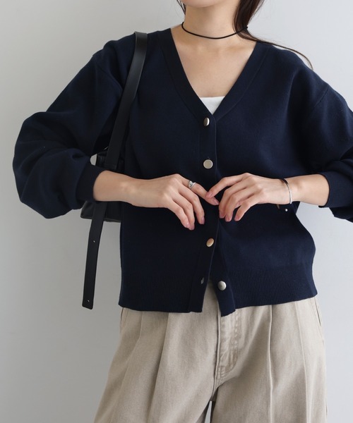 セール】金ボタンVネックニットカーディガン（カーディガン/ボレロ