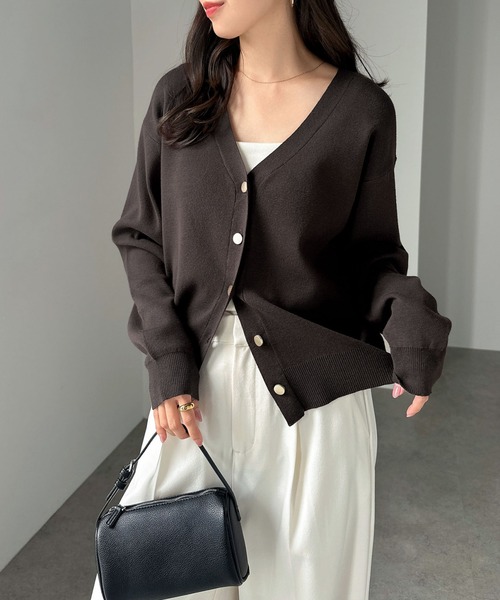 セール】金ボタンVネックニットカーディガン（カーディガン/ボレロ