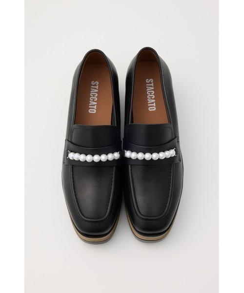 STACCATO（スタッカート）の「パールチェーンプラットフォーム（ローファー・レディース・ブラック/ホワイト・22.5cm/23cm/23.5cm/24cm/24.5cm）」の3枚目の写真