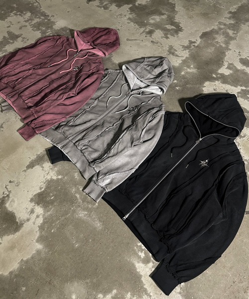 A'GEM/9 × .kom 『A'GEM/9/エージェムナイン』 吹付加工パーカー A'GEM