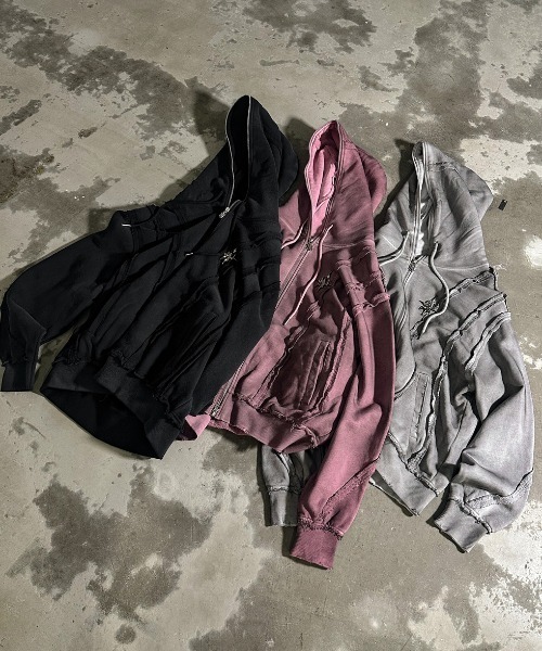 A'GEM/9 × .kom 『A'GEM/9/エージェムナイン』 吹付加工パーカー