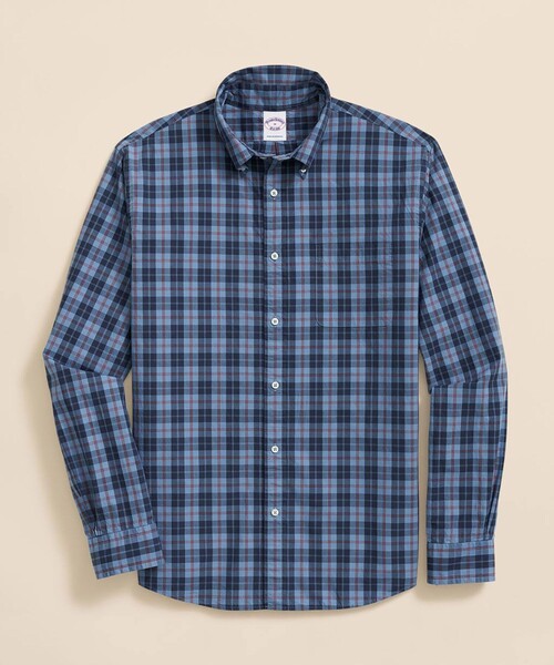 BROOKS BROTHERS(ブルックスブラザーズ)の「コットンポプリン シーズナルパターン フライデーシャツ(シャツ/ブラウス・メンズ・ストライプ/ネイビー/ブルー系その他/ピンク/ブルー/グレイッシュブルー/ホワイト/レッド/グリーン・LARGE/MEDIUM/SMALL/X-LARGE/X-SMALL)」の6枚目の写真