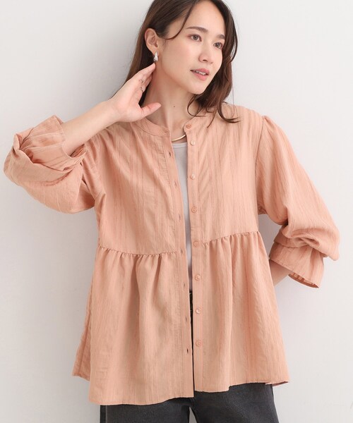 DRESKIP(ドレスキップ)の「【S-LL】大人フェミニン ペプラム風フリルブラウス(シャツ/ブラウス・レディース・ライトオレンジ系/ライトグレー・01/02/03/04)」の2枚目の写真
