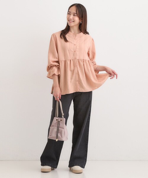 DRESKIP(ドレスキップ)の「【S-LL】大人フェミニン ペプラム風フリルブラウス(シャツ/ブラウス・レディース・ライトオレンジ系/ライトグレー・01/02/03/04)」の11枚目の写真