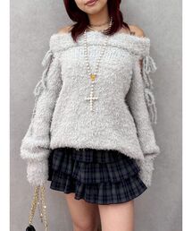 EVRIS | リボンオフショルニットワンピース(ワンピース)