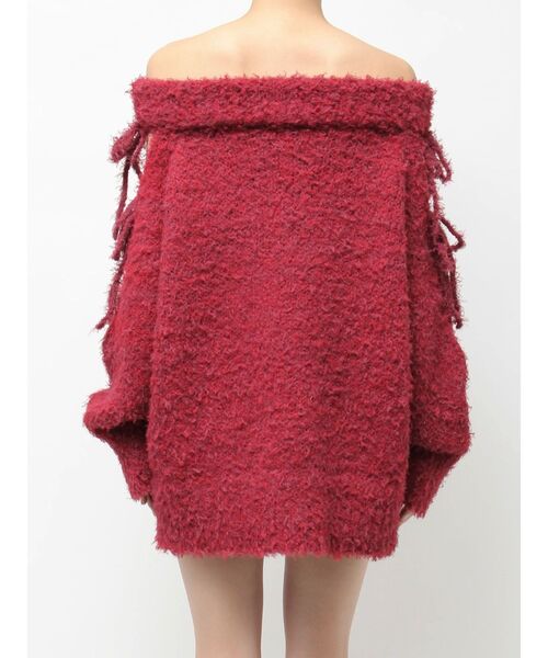 EVRIS（エヴリス）の「リボンオフショルニットワンピース（ワンピース・レディース・レッド/グレー/ブラック・FREE）」の11枚目の写真