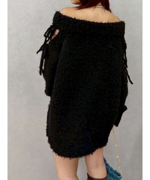 EVRIS（エヴリス）の「リボンオフショルニットワンピース（ワンピース・レディース・レッド/グレー/ブラック・FREE）」の22枚目の写真