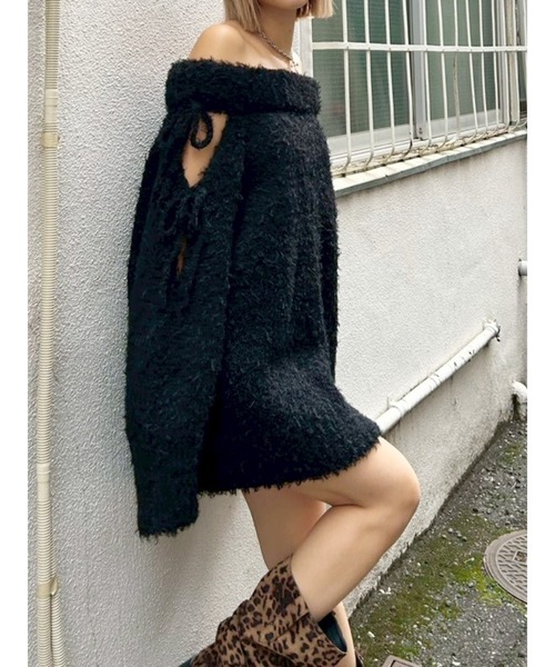 EVRIS（エヴリス）の「リボンオフショルニットワンピース（ワンピース・レディース・レッド/グレー/ブラック・FREE）」の20枚目の写真