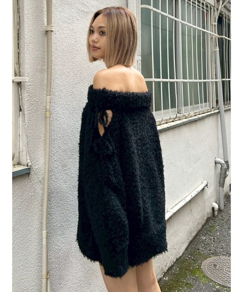 EVRIS（エヴリス）の「リボンオフショルニットワンピース（ワンピース・レディース・レッド/グレー/ブラック・FREE）」の21枚目の写真