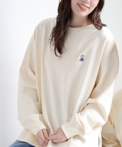 cepo(セポ)の「ワンポイントクマ刺繍ロングスリーブTee(Tシャツ/カットソー・レディース・チャコール/ブラウン/オフホワイト・M)」の14枚目の写真