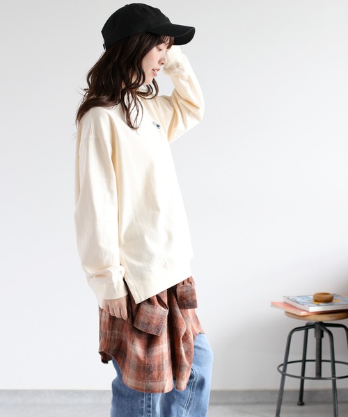 cepo(セポ)の「ワンポイントクマ刺繍ロングスリーブTee(Tシャツ/カットソー・レディース・チャコール/ブラウン/オフホワイト・M)」の9枚目の写真