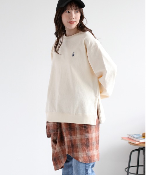 cepo(セポ)の「ワンポイントクマ刺繍ロングスリーブTee(Tシャツ/カットソー・レディース・チャコール/ブラウン/オフホワイト・M)」の11枚目の写真