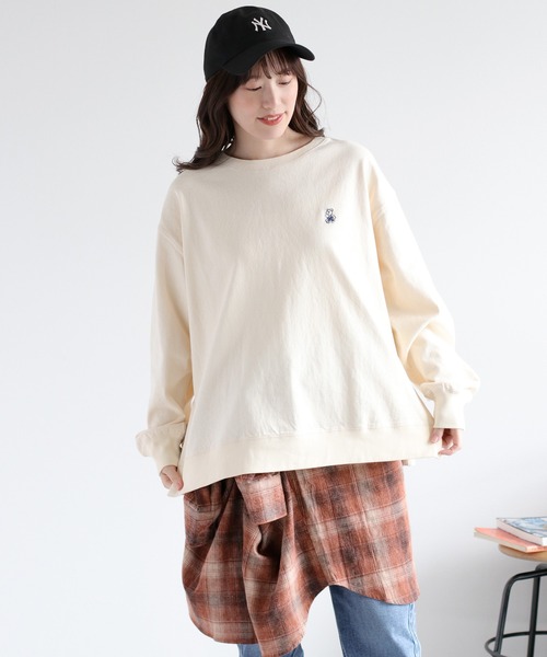 cepo(セポ)の「ワンポイントクマ刺繍ロングスリーブTee(Tシャツ/カットソー・レディース・チャコール/ブラウン/オフホワイト・M)」の12枚目の写真