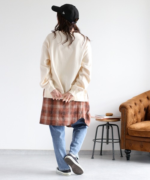 cepo(セポ)の「ワンポイントクマ刺繍ロングスリーブTee(Tシャツ/カットソー・レディース・チャコール/ブラウン/オフホワイト・M)」の5枚目の写真