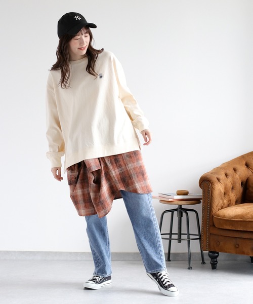 cepo(セポ)の「ワンポイントクマ刺繍ロングスリーブTee(Tシャツ/カットソー・レディース・チャコール/ブラウン/オフホワイト・M)」の7枚目の写真