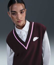 NIKE | ナイキ スポーツウェア ウィメンズ ワッフルニット ベスト / Nike Sportswear Women's Waffle-Knit Vest IM7483-652 Burgundy Crush(ベスト)