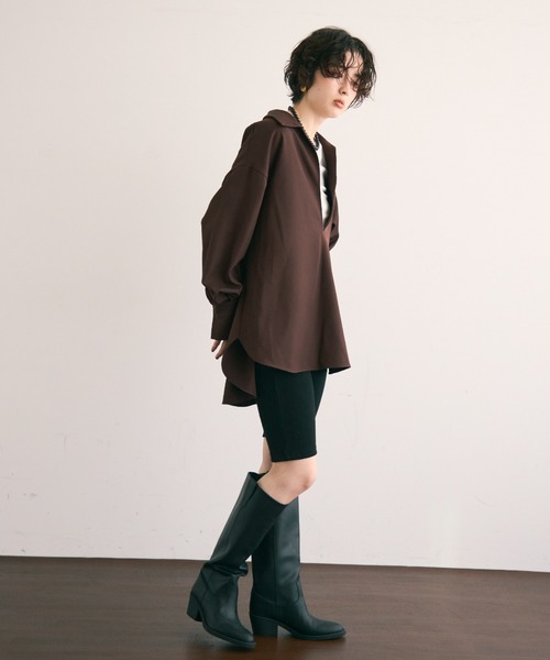 Trish(トリッシュ)の「スキッパーブラウス(シャツ/ブラウス・レディース・アイボリー/カーキ/ダークブラウン・MEDIUM)」の15枚目の写真