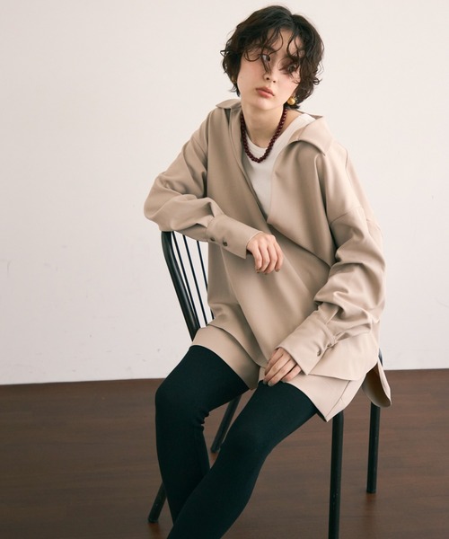 Trish(トリッシュ)の「スキッパーブラウス(シャツ/ブラウス・レディース・アイボリー/カーキ/ダークブラウン・MEDIUM)」の9枚目の写真