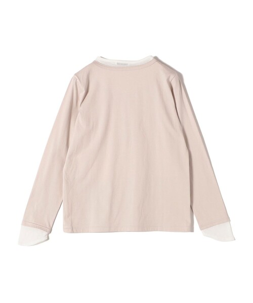 SHIPS(シップス)の「レイヤード ライク ヘンリーネック プルオーバー(Tシャツ/カットソー・レディース・ダークグレー/ベージュ/ライトブルー・ONE SIZE)」の8枚目の写真